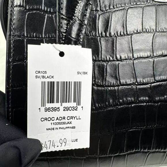 COACH Andrea Carryall Bag Crossbody In Crocodile-embossed Leather CR105 Black - Picture 7 of 10